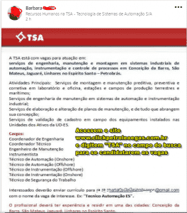 TSA engineering hiring in Espírito Santo