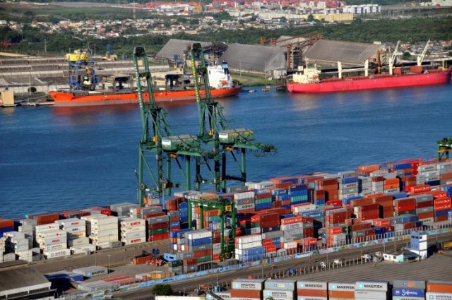 Porto, guindaste, contêiner