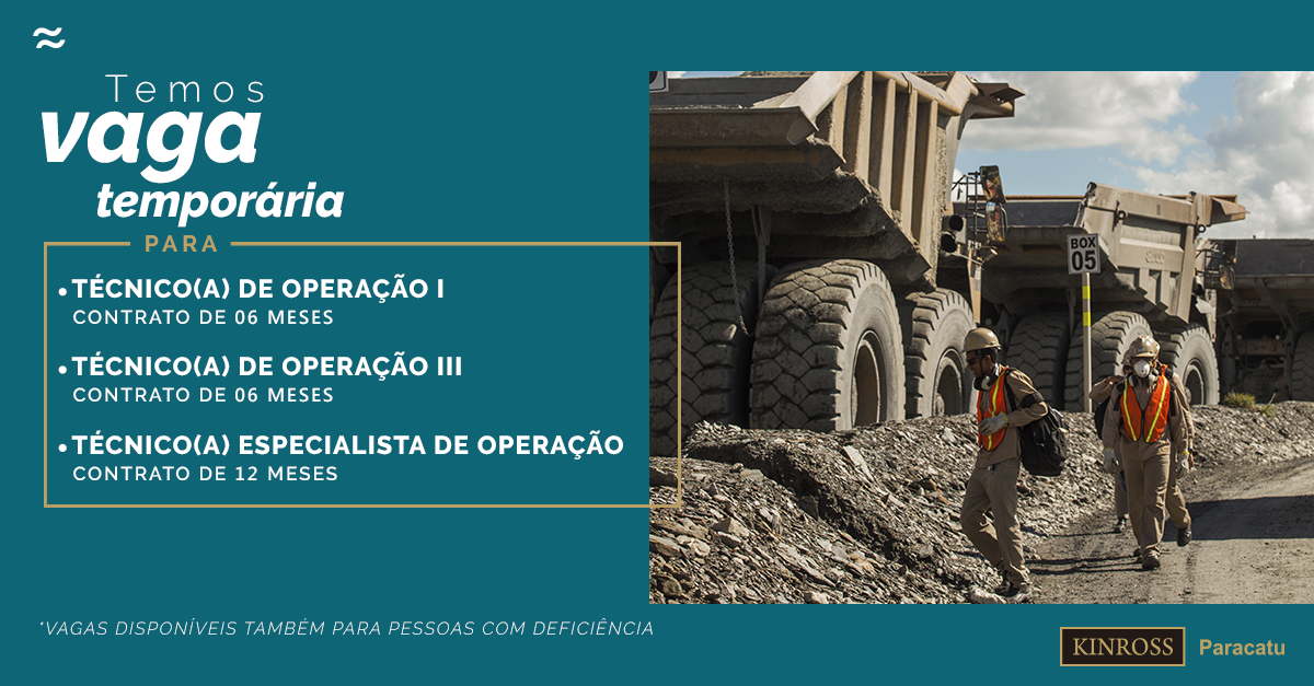 Kinross vagas Mineração Técnicos