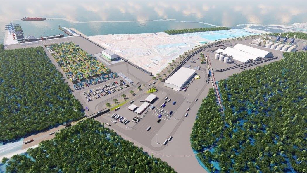 Mega porto em andamento