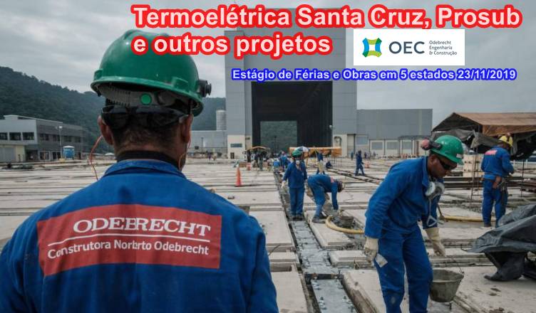 Odebrecht OEC Obras RJ empregos VAGAS
