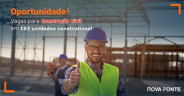 Muitas vagas abertas na construção civil para trabalhar em 192 unidades construtivas no RJ