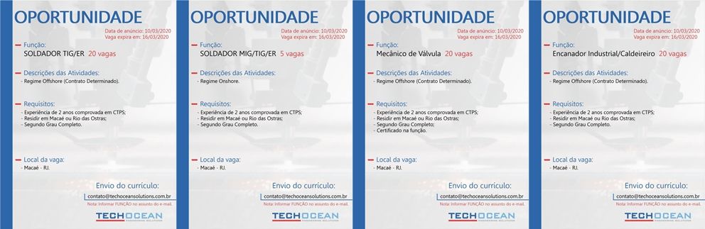Techocean Offshore and Onshore Jobs Macaé