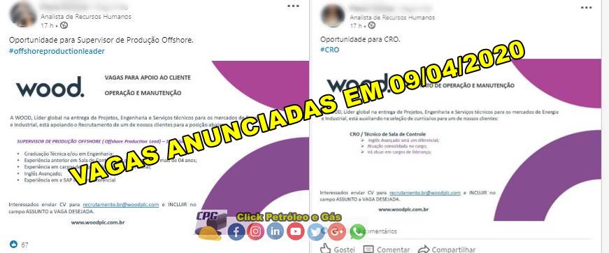 Many job openings for technicians and engineers were announced yesterday (09) by the multinational Wood Group