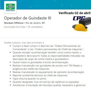 crane operator, offshore, job, rio de janeiro