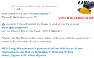 subsea, engineer, rio de janeiro, job