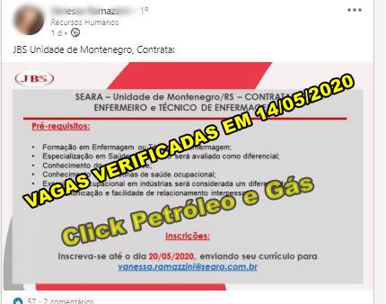 Seara is Hiring Nursing Technicians and Nurses for the Unit in Rio Grande do Sul, Today May 14 Seara is Hiring Nursing Technicians and Nurses for the Unit in Rio Grande do Sul, Today May 14