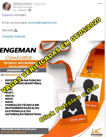 Macaé Has Job Openings for Technicians at a Service Provider in the Oil and Gas Sector