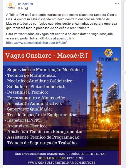 Amid the pandemic, new onshore contract in Macaé requires many job openings