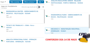 vale, mining, job vacancies May 14