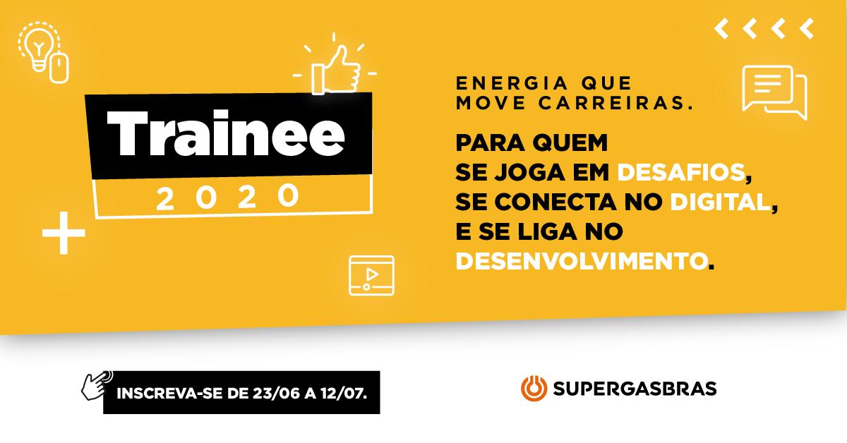 Supergasbras recruta profissionais de qualquer curso de Ensino Superior com até 4 anos de formado para vagas em seu programa Trainee 2020