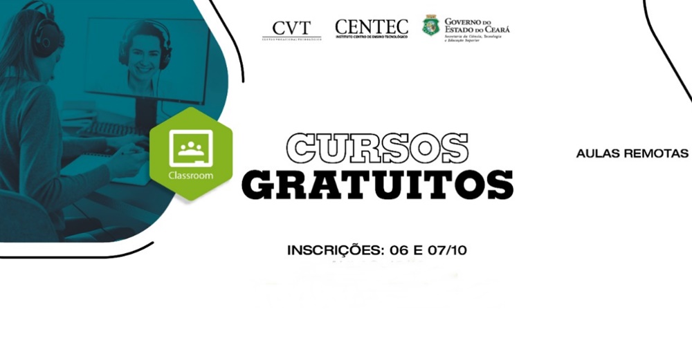 Abertas as incrições para 320 vagas em cursos gratuitos e totalmente online pelo Instituto Centro de Ensino Tecnológico (Centec)