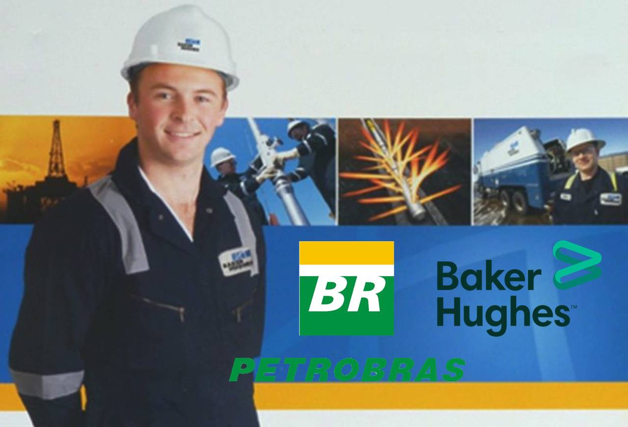Funcionário da Baker com logo da Petrobras ao lado