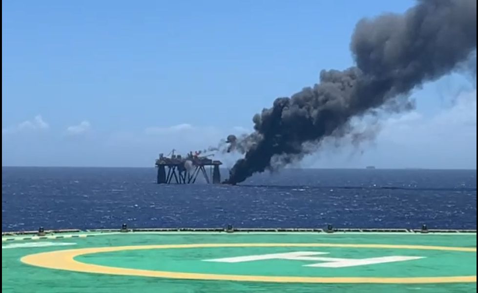 Plataforma P-65 Trident Energy chamas Bacia de Campos incidente