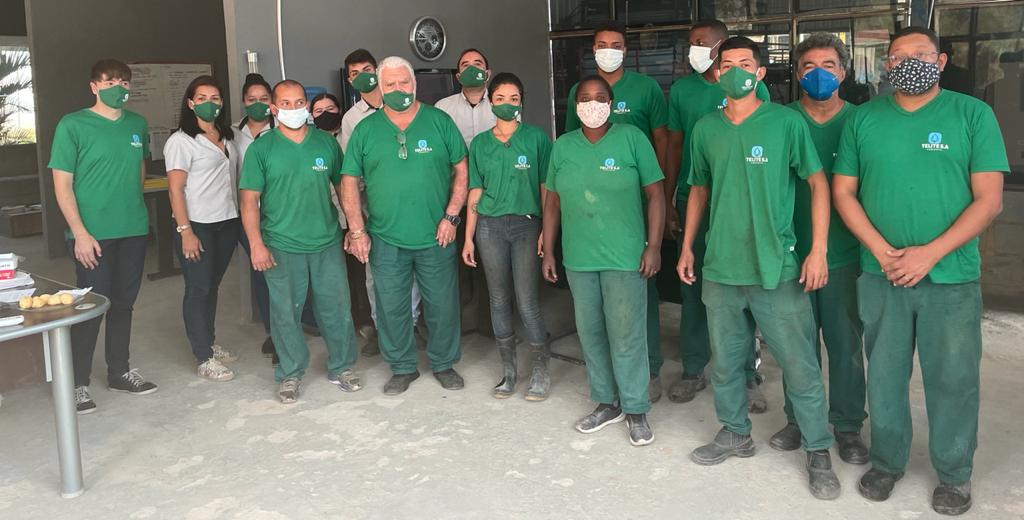 Telite team involved in the manufacturing process of the graphene-based solar tile