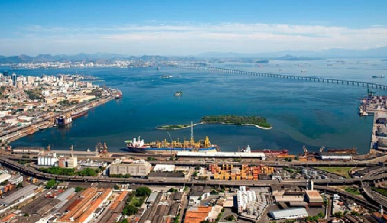 Vista panorâmica do estaleiro Caneco, responsável por grandes obras da construção naval do Rio de Janeiro