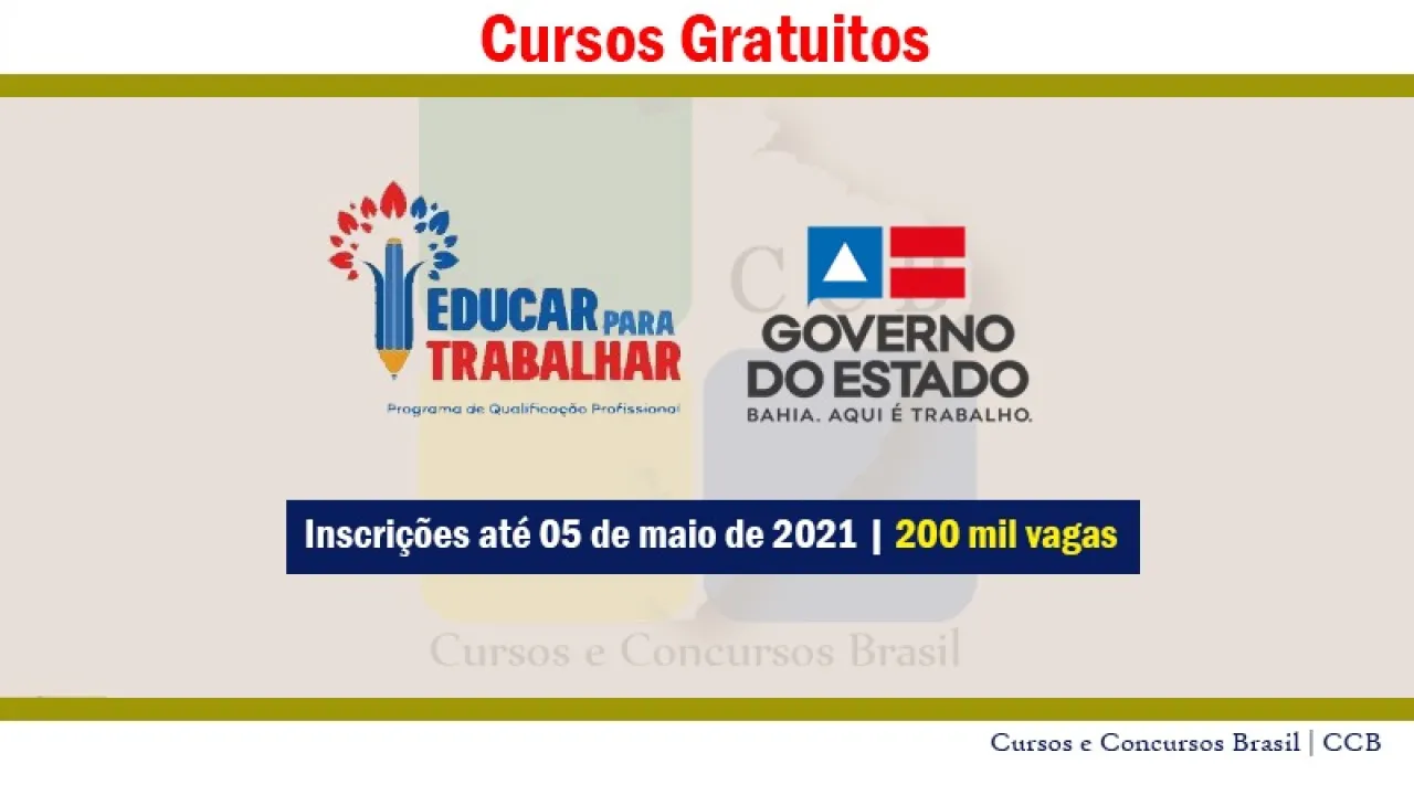 vagas de cursos, cursos, Bahia