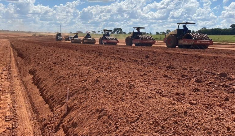 Construction of the Antares Aeronautical Hub, which is being built in Aparecida de Goiânia (GO)