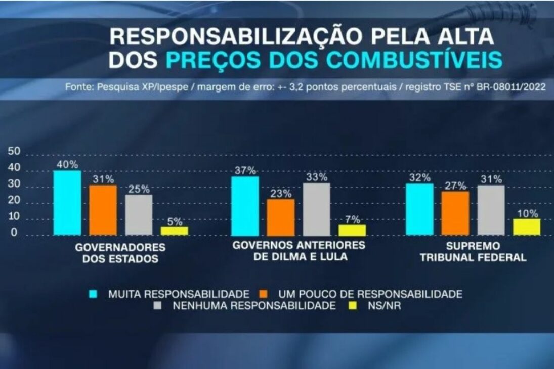 Infographic on IPESPE's Survey about Responsibility for the Increase in Fuel Prices 2