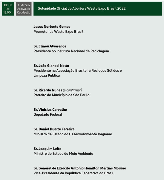 Waste Expo Brasil, the largest recycling and management fair in Latin America in São Paulo (SP), starts this week. Check updates on the event, lectures, and important information!