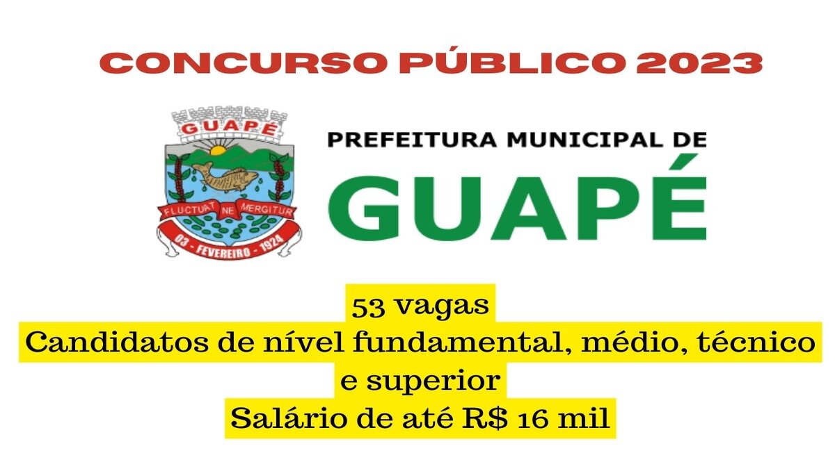 Para fazer as provas e concorrer as vagas do concurso público da prefeitura de Guapé, Minas Gerais, os profissionais devem efetuar o pagamento da taxa de inscrição, que varia conforme o cargo escolhido.