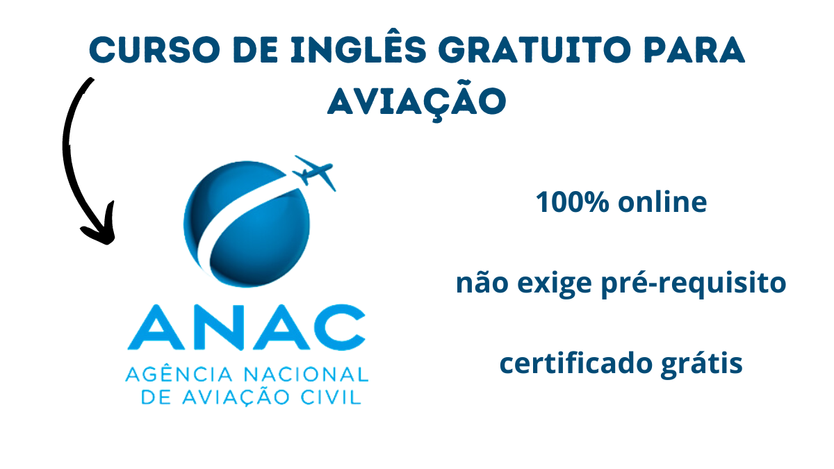 A ANAC está oferecendo o curso gratuito de inglês totalmente online. O curso destaca o vocabulário essencial da aviação e para receber o certificado, os participantes devem ter concluído todas as atividades.