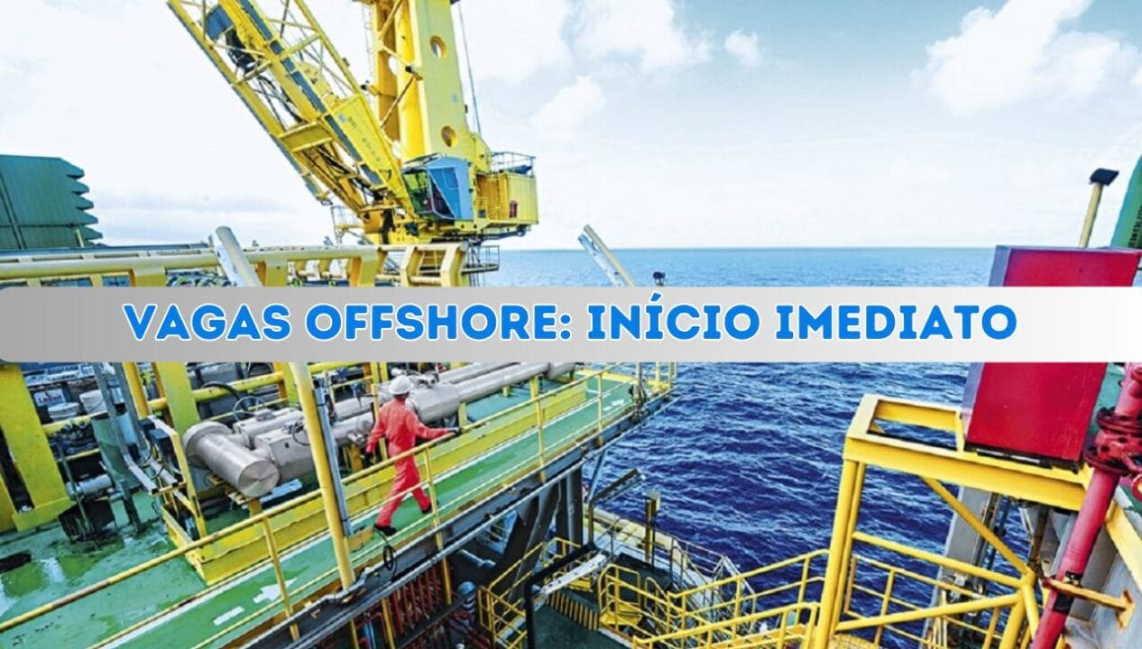 As vagas de emprego foram disponibilizadas pela Impulsa RH. Algumas oportunidades abertas no setor marítimo são para início imediato.