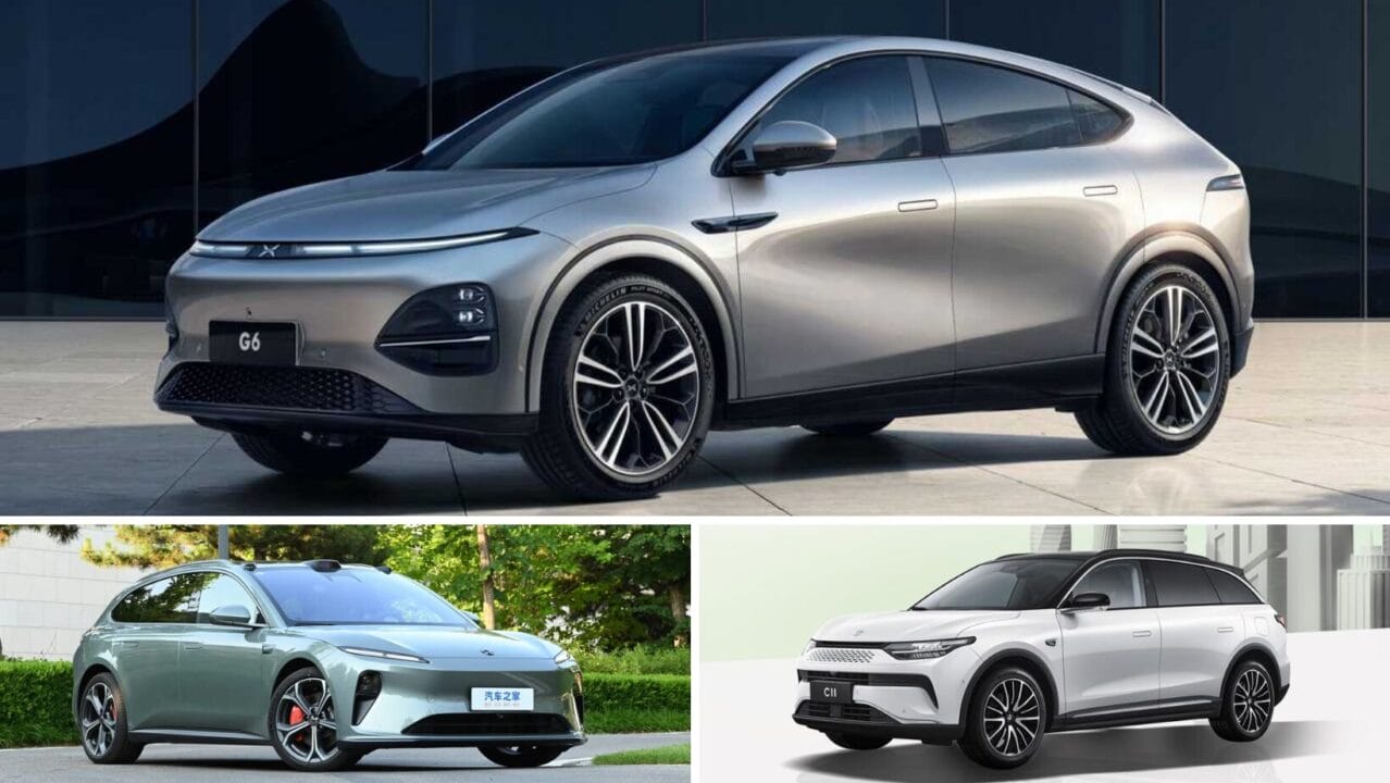 Conheça os 3 carros elétricos chineses que se destacam pela potência, tecnologia e design: Nio ET5T, XPeng G6 e Leapmotor C11.