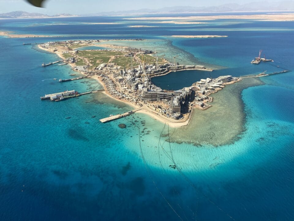 River supply island on the Red Sea coast