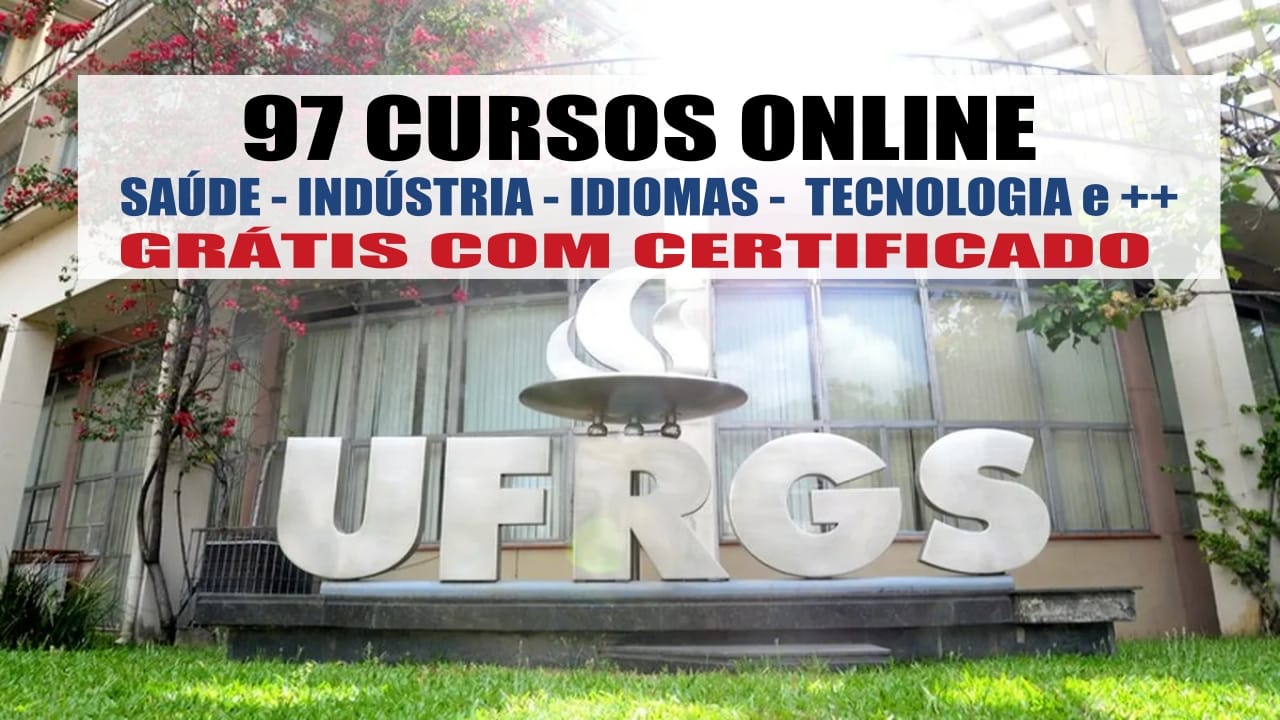 Universidade Federal abre vagas em 97 cursos gratuitos online (EAD) com certificados abertas ao público; interessados podem se inscrever e estudar de acordo com a sua disponibilidade de tempo