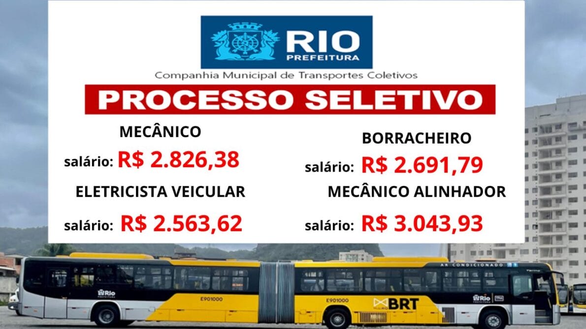 BRT Mobi Rio abre novo processo seletivo com mais de 45 vagas de emprego para profissionais em diversas áreas.