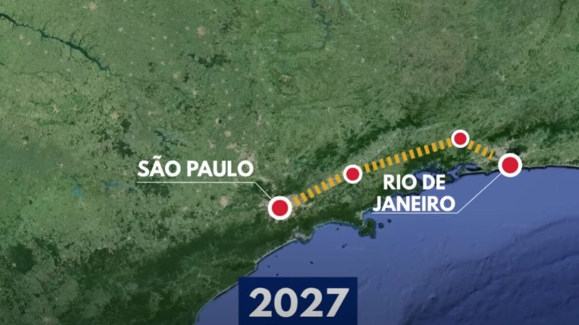 Brasil inicia uma ambiciosa jornada para construir seu primeiro trem-bala, um projeto de R$ 50 bilhões que visa conectar Rio de Janeiro e São Paulo com uma linha de alta velocidade capaz de atingir 300 km/h