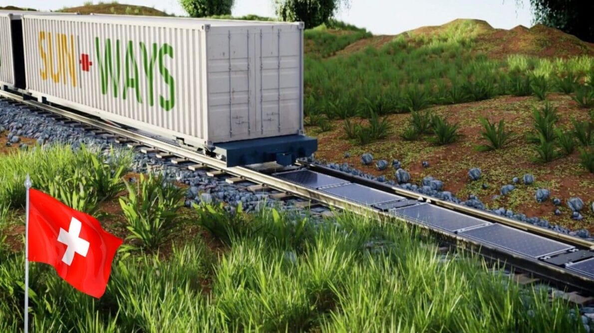 Energia solar: startup na Suíça inovou ao instalar painéis solares nos trilhos de trem, transformando infraestruturas ferroviárias existentes em geradores de energia renovável, com potencial para produzir um terawatt-hora anualmente