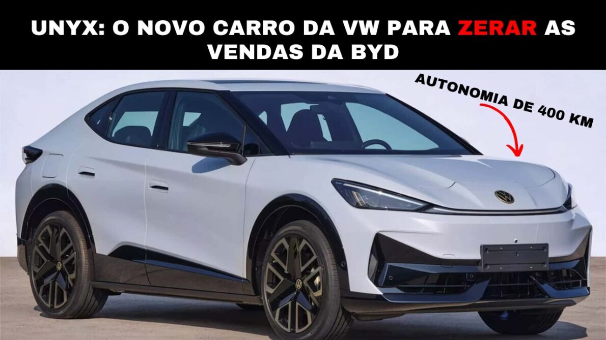 A Volkswagen revelou o SUV elétrico ID.UNYX, que conta com 250 cv e autonomia de 400 km, desafiando concorrentes como a BYD.
