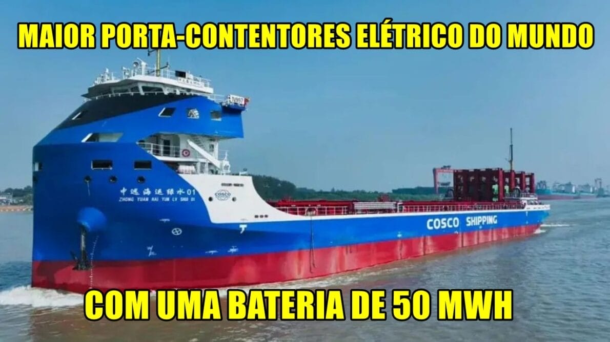 China - porta-contêineres - navio cargueiro - navio elétrico -