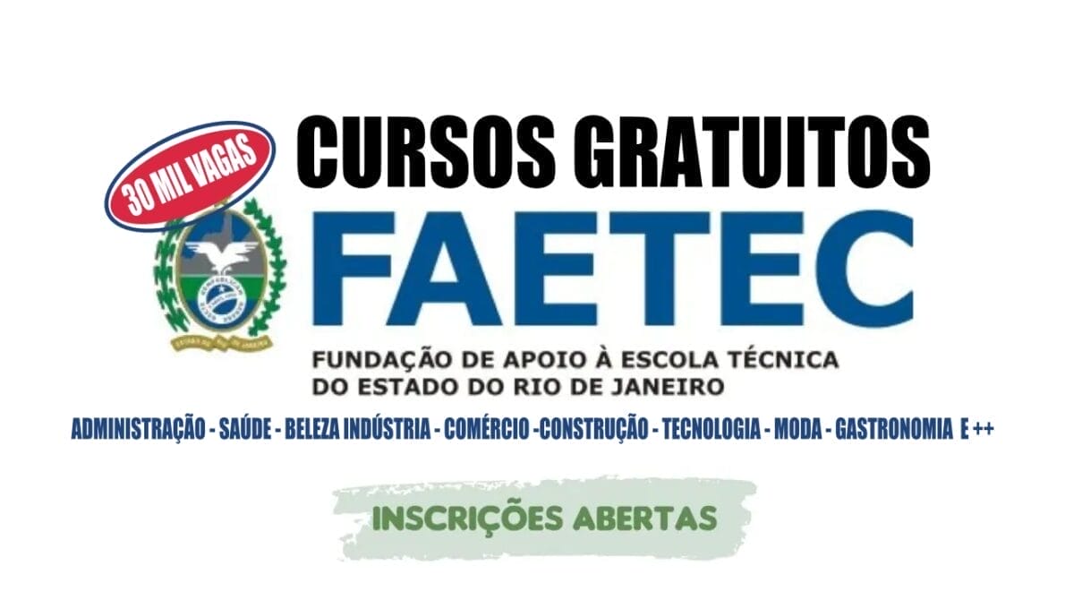cursos - faetec - cursos gratuitos - qualificação profissional - saúde - debela - indústria - construção