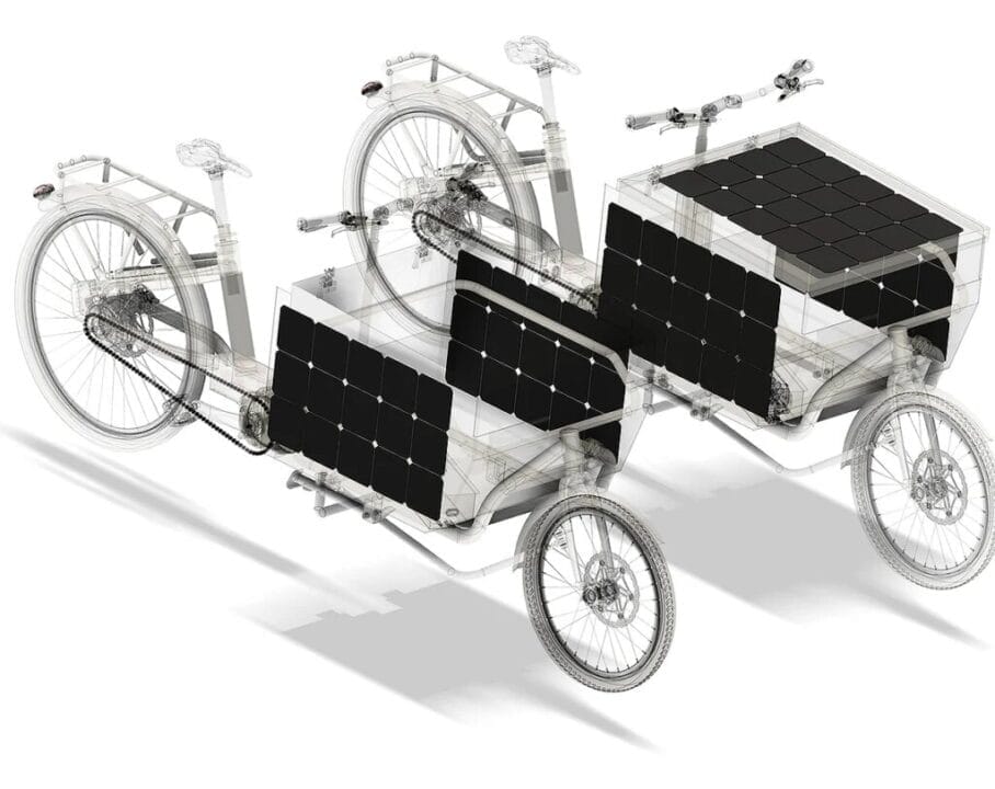 See how the solar panels are installed on the electric bike. Photo: Infinite Mobility