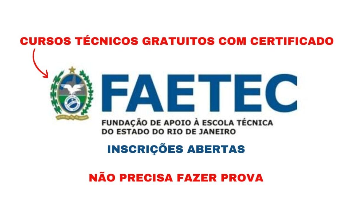 Com mais de 2700 vagas abertas em cursos técnicos gratuitos, a FAETEC busca pessoas que sonham em estudar e ter um diploma técnico.