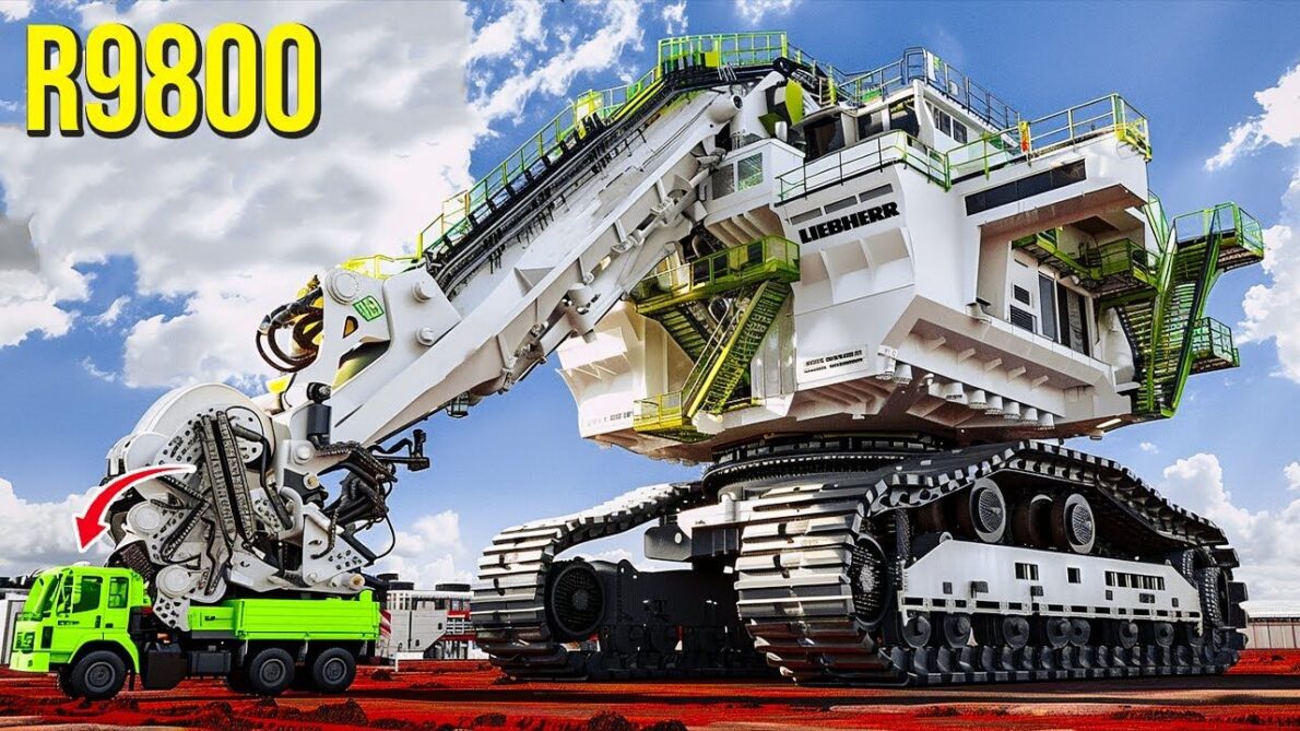 Conheça a impressionante escavadeira de mineração Liebherr 9800, uma das maiores escavadeiras hidráulicas do mundo, dominando a extração mineral na Austrália