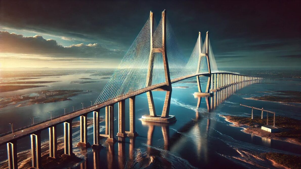 MAIOR ponte estaiada do Brasil se estende por 3,6 km sobre as águas escuras do maior rio de água negra do mundo