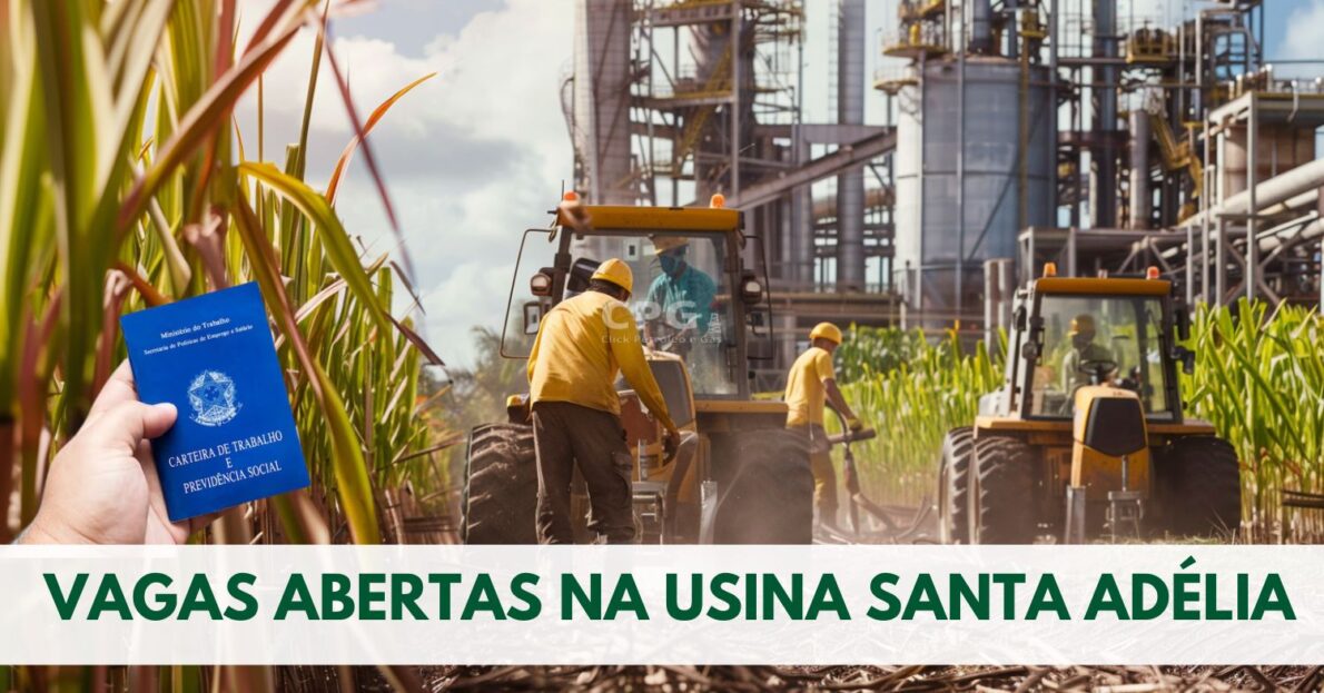 Trabalhe na Usina Santa Adélia! Processo seletivo aberto para borracheiro, auxiliar de restaurante, auxiliar de manutenção e 60 outras vagas abertas