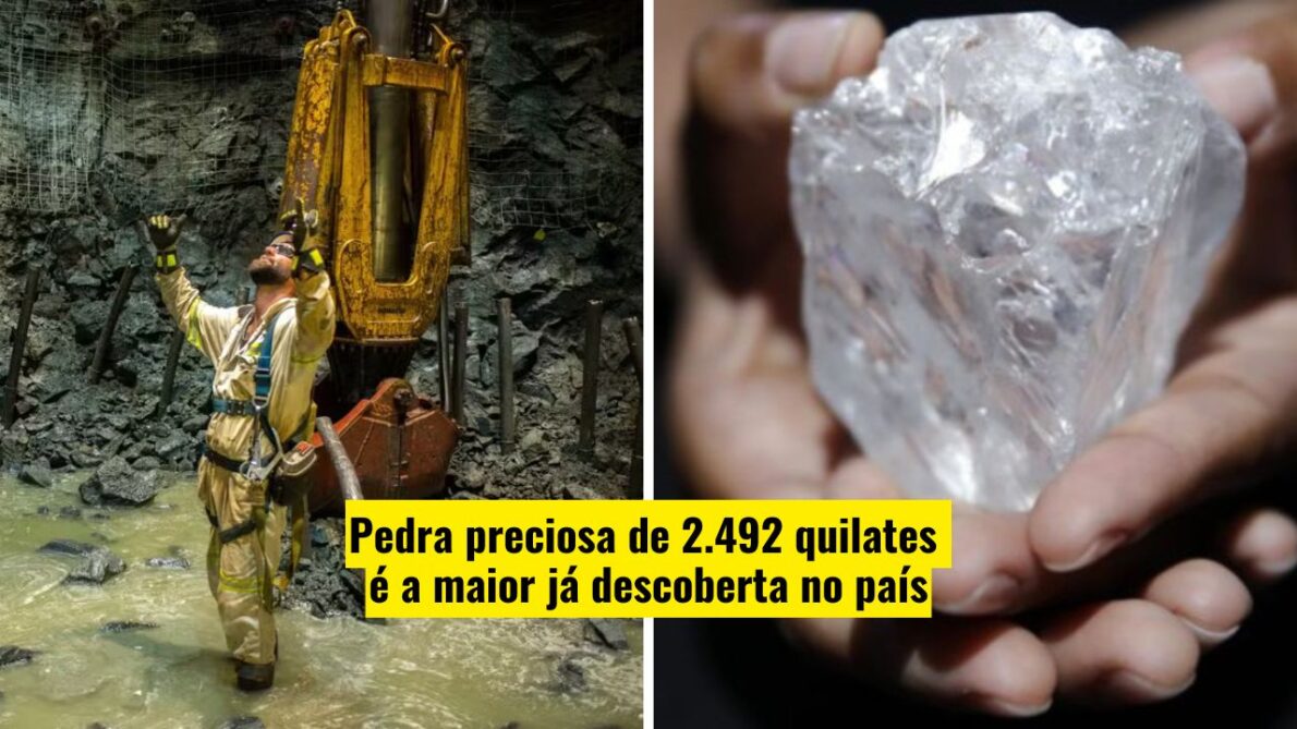 Segundo maior diamante do mundo, uma pedra preciosa de impressionantes 2.492 quilates, foi encontrado em mina 
