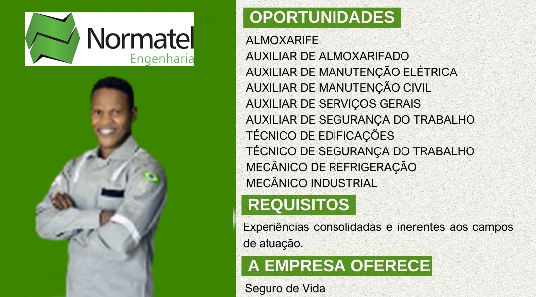 Vagas de emprego em Canoas Normatel Engenharia agosto 2024