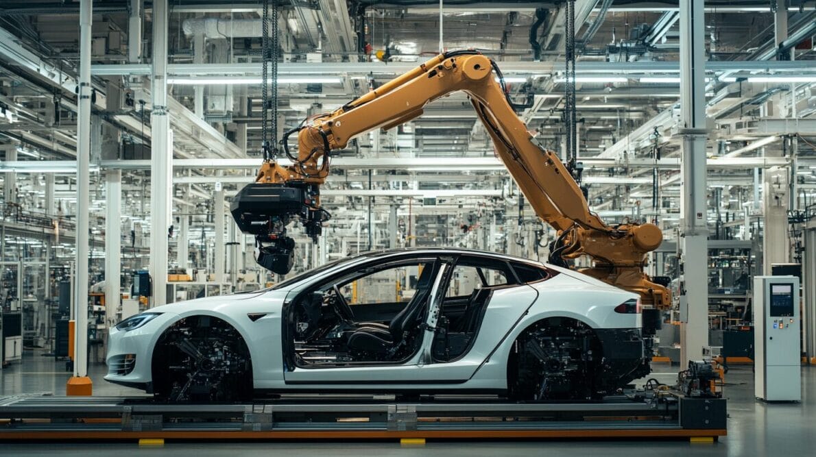 elon musk - electric car - factory - robot - tesla