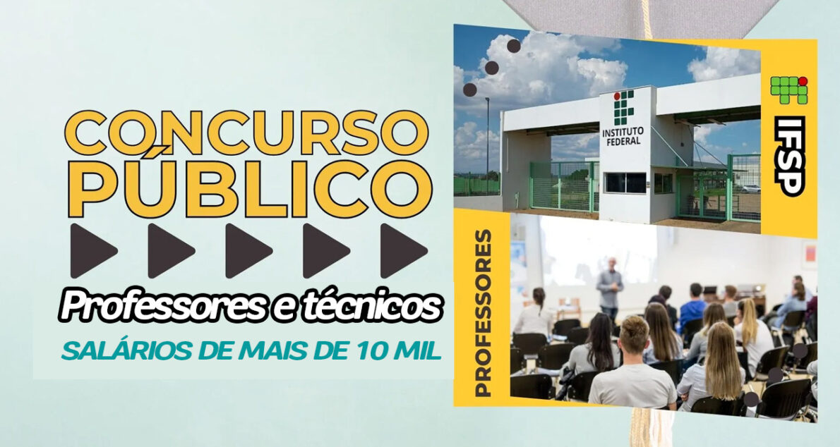 Instituto Federal convoca professores e técnicos de várias especialidades para concurso com salários de mais de R$ 10 mil. (Imagem: reprodução)