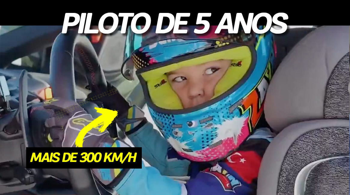 Vídeo: Criança de 5 anos ultrapassa os 300km/h em Lamborghini Revuelto; pequeno já ganhou corridas de moto e até pilotou avião