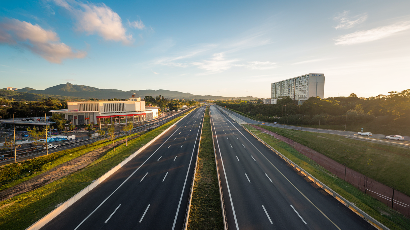 Nova rodovia Via Mar promete desafogar a BR-101 e transformar o transporte no Sul do Brasil, com impacto direto na economia e na logística. (Imagem: ilustração/ Ideogram)
