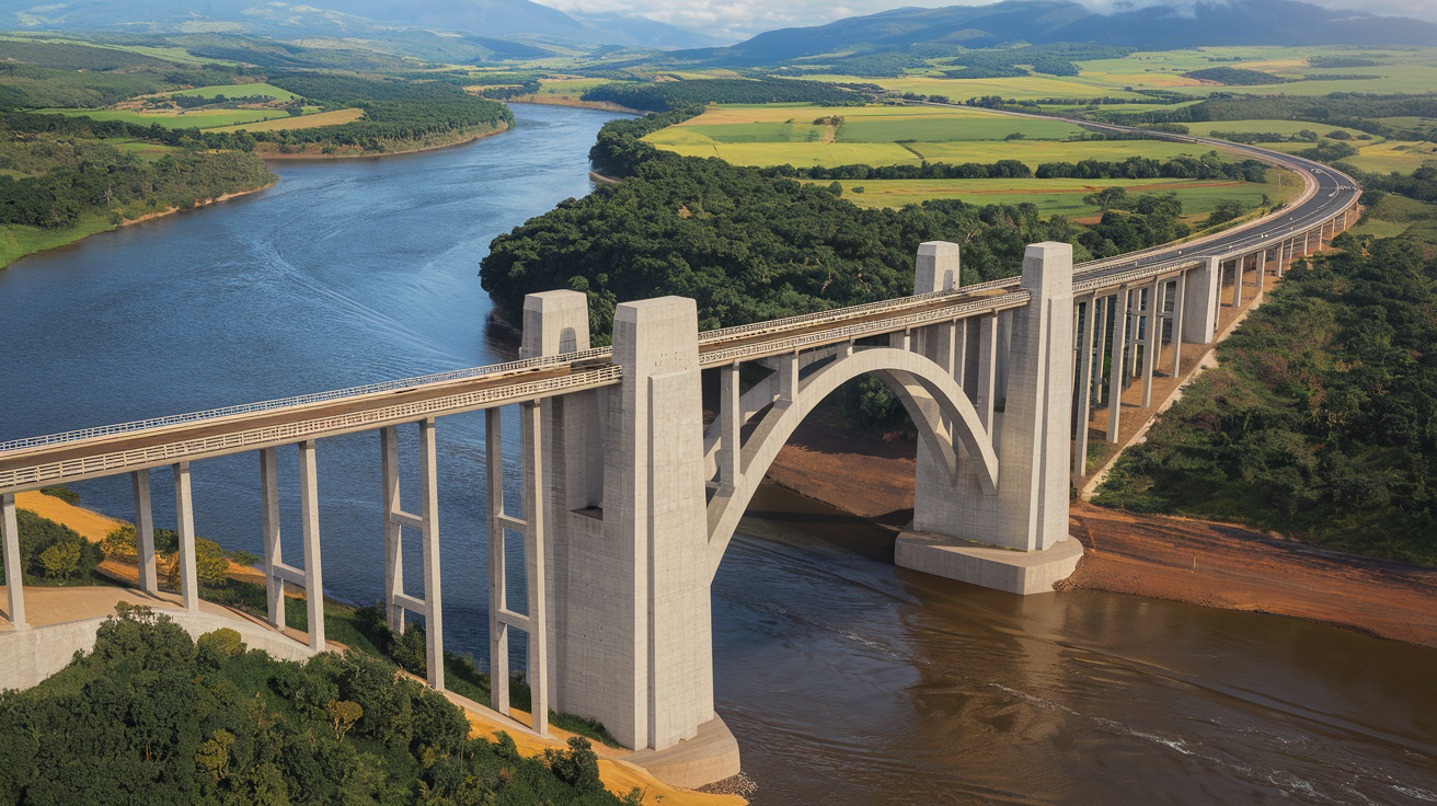 Ponte de R$ 10 milhões promete revolucionar trânsito, escoar produção agrícola e fomentar o turismo entre São João do Triunfo e Lapa. (Observação: essa imagem é apenas uma ilustração e criada pelo Ideogram, não refletindo o projeto.)