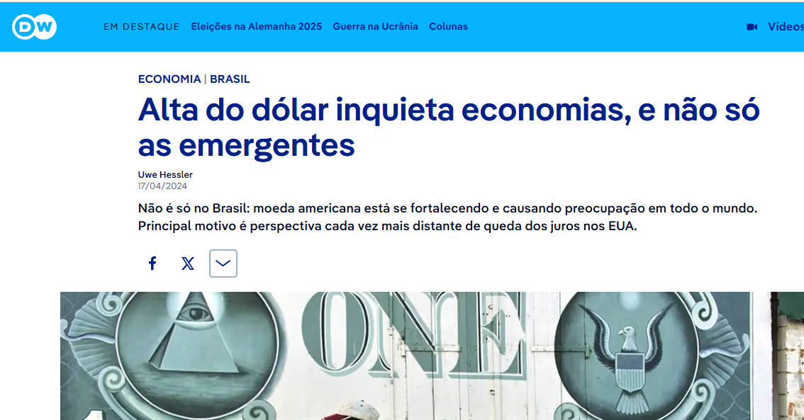Deutsche Welle (DW) - Alta do dólar inquieta economias, e não só as emergentes