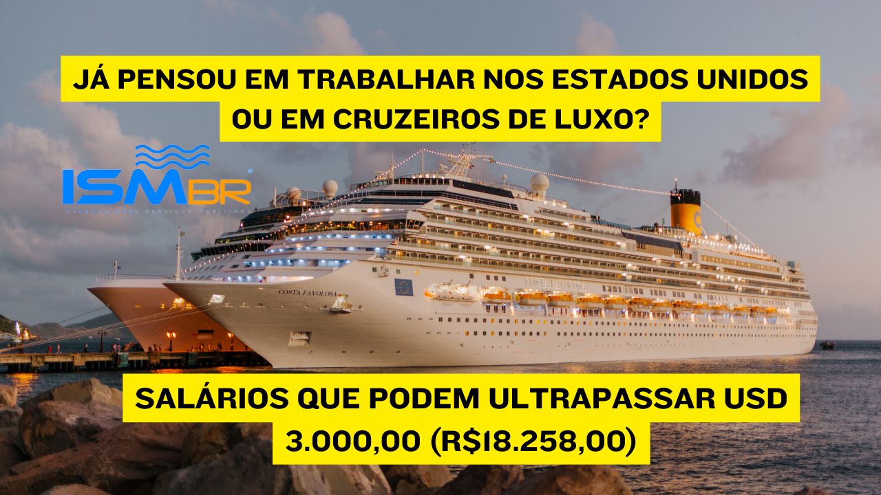 Já pensou em trabalhar nos Estados Unidos ou em Cruzeiros de Luxo? Com salários que podem ultrapassar USD 3.000,00 (R$18.258,00), a ISMBR anuncia vagas de emprego com contratos internacionais; Veja como garantir sua vaga